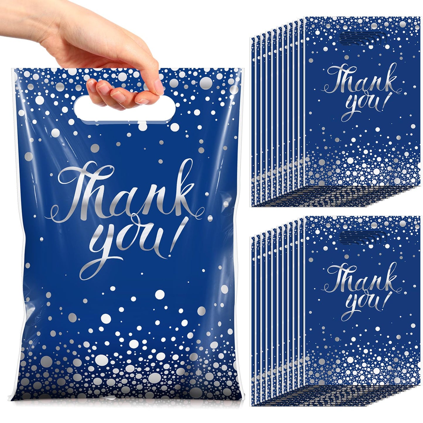 Pajean 100 Pcs Thank You Bags Bulk Small Thank You Plastic Gift Bags