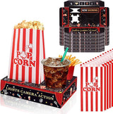 36 Pcs Movie Night Snack Trays with Popcorn Bags Disposable Paper