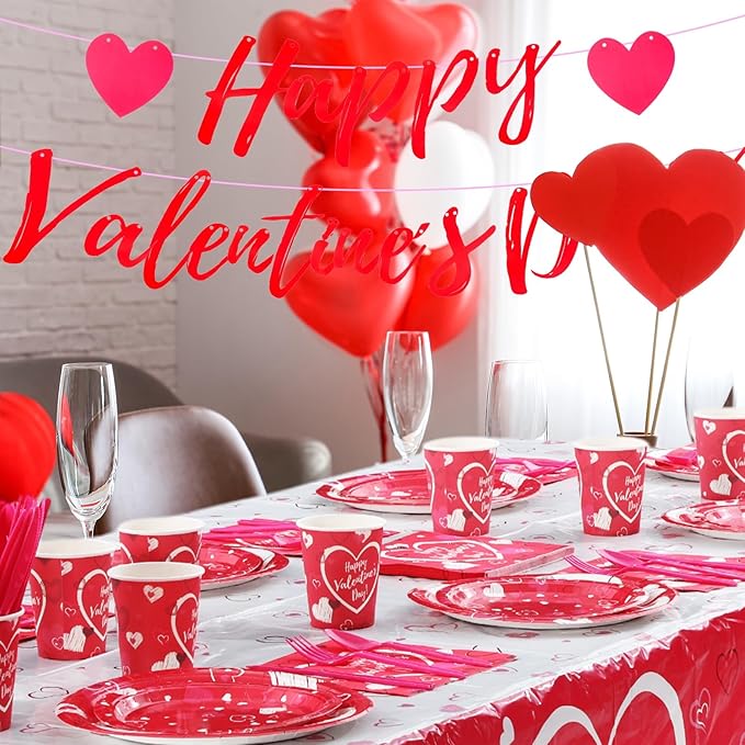 166 Pcs Happy Valentine's Day Party Supplies Valentine's Day