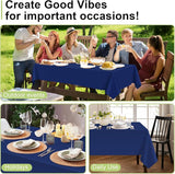 QIKSION Navy Blue Plastic Table Cloth Disposable 12 Pack, 54 x 108