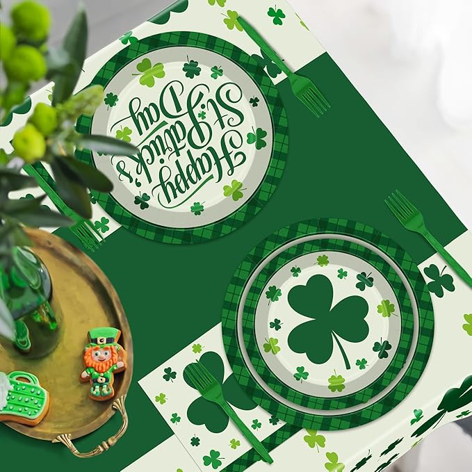 122 Pcs St Patricks Day Decorations Serves 30 Disposable St Patricks