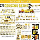 345 Pcs Construction 2nd Birthday Party Supplies Dump Truck Two