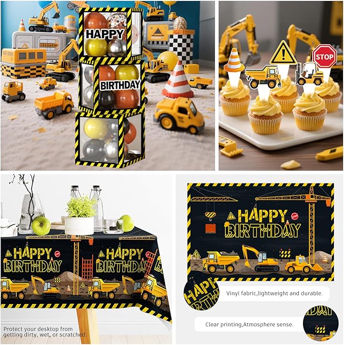 287Pcs Construction Birthday Party Supplies 25 Construction Theme