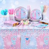 452 Pcs Gender Reveal Party Decoration for 50 Guests Boy or Girl