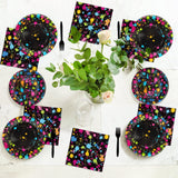 Neon Party Supplies for 24 Guests Neon Plates and Napkins Tableware