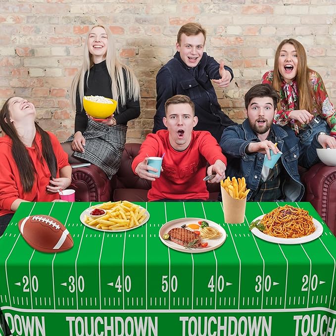 QZYL Football Party Decorations - 2PCS Touchdown Tablecloths,