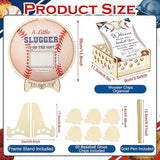 63 Pcs Baseball Baby Shower Guest Book Alternatives Set Baby Shower