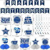 20PCS Retirement Party Decorations Kit for Men Blue Silver