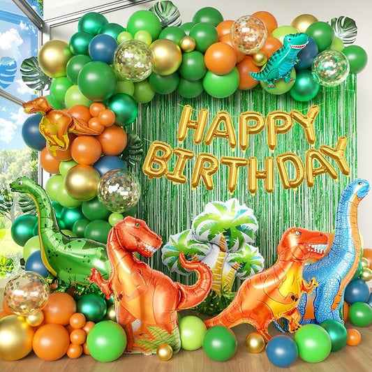 Dinosaur Birthday Party Decorations 128pcs Dinosaur Balloons Arch
