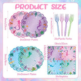 96PCS Mermaid Birthday Party Plates and Napkins Under The Sea