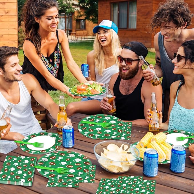 100 Pcs Football Tableware Set Football Themed Party Supplies for