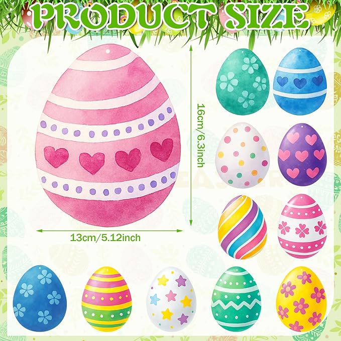 72 Pcs Easter Egg Hanging Swirl Ceiling Decorations Hanging Foil