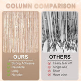 Voircoloria 3 Pack 3.3 x 8.2 ft Laser Champagne Foil Fringe Backdrop