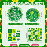 St Patrick's Day Paper Plates and Napkins Tableware Set Serves 60