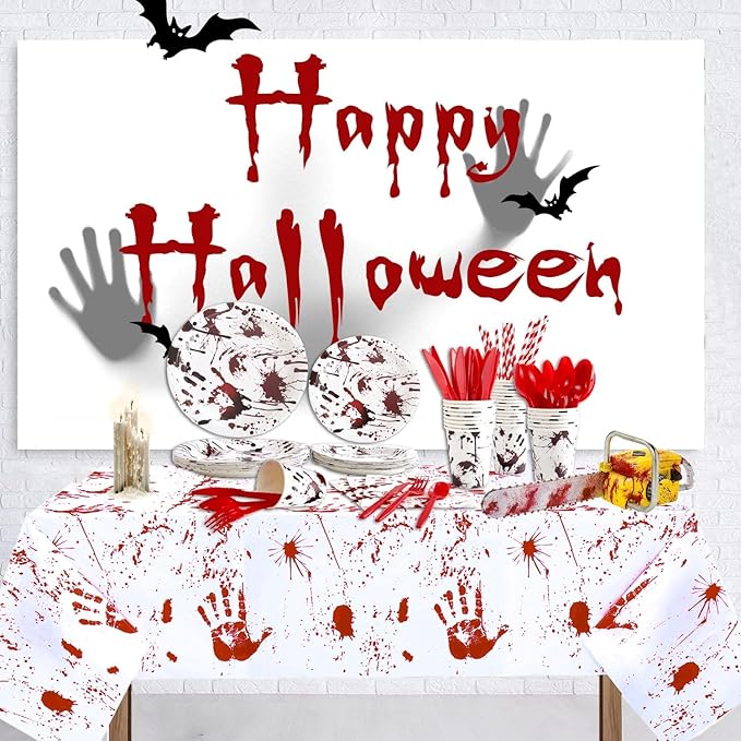 Halloween Party Supplies Dinnerware Decorations Bloody Zombie