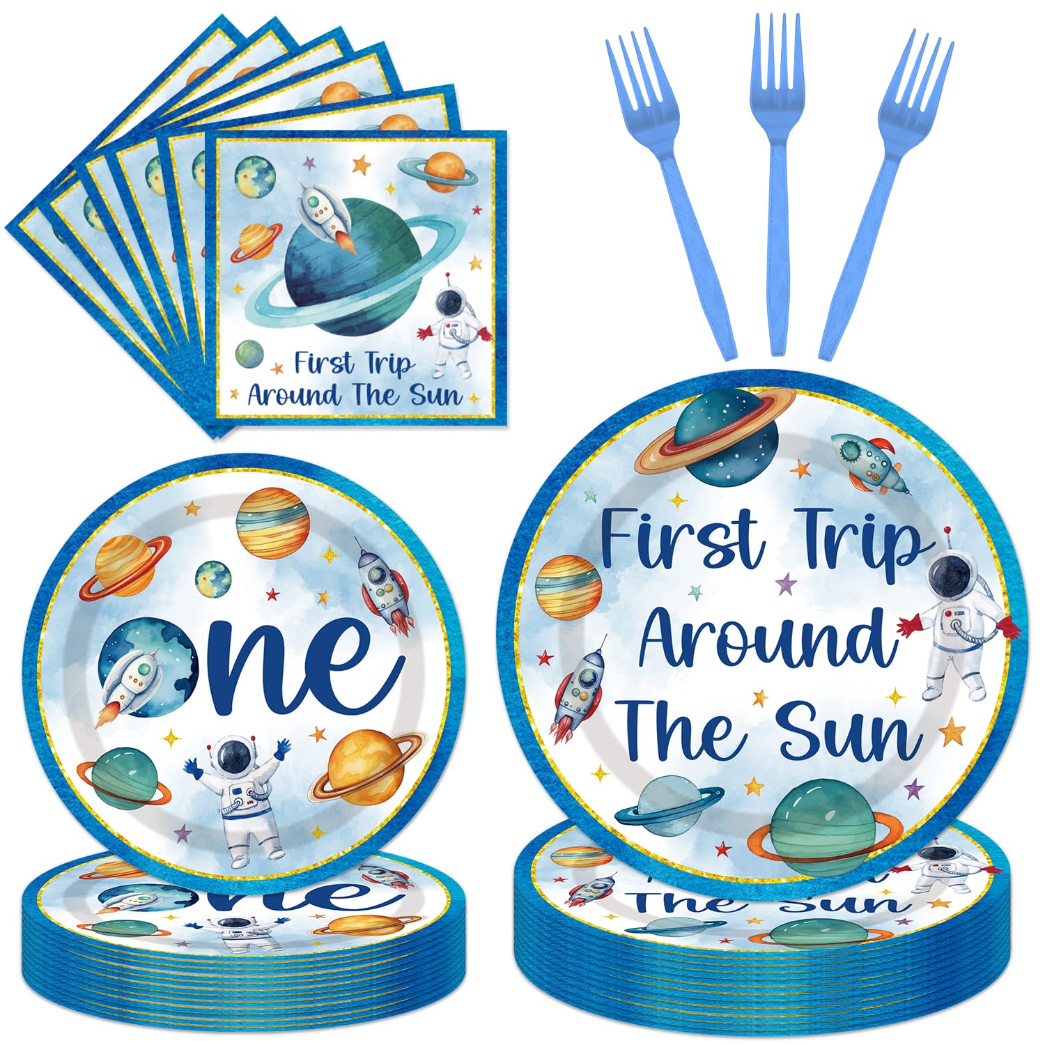 First Trip Around The Sun Decorations - 96PCS First Tirp Around The
