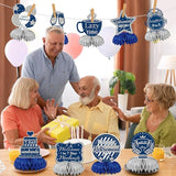 10 Pcs Retirement Party Decorations, Blue Silver Retirement Table