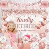 Rose Gold Retirement Decorations for Women 30pcs Retirement Party
