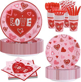 Valentine's Day Party Decorations Plates Red Heart themed Disposable