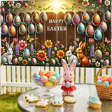 Easter Banner Polyester 43x70.86 Inches Large Easter Banner for Wall