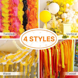 PartyWoo Yellow Crepe Paper Streamers 6 Rolls 492 ft Pack of Pastel