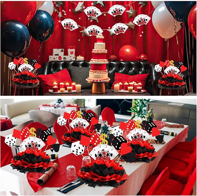 12 Sets Casino Themed Party Decorations Table Centerpieces Casino