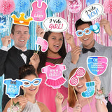 124 Pcs Gender Reveal Decorations Kit Party Supplies With 36''