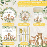 Woodland Baby Shower Party Supplies 175 Pcs Safari Jungle Animal