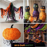 Captain Décor 8 Halloween Streamers, 656ft Pack of 8 Crepe Paper