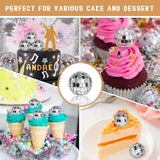 Newmemo Mini Disco Ball Cake Topper 20Pcs Hanging Mirror Disco Balls