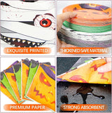180 Pcs Halloween Paper Plates and Napkins Set 4 Design Pumpkin