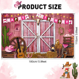 Breling Western Cowgirl Party Decoration 71x43 Inch Pink Western
