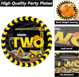 100 Pcs Construction Party Plates and Napkins Set Construction Truck