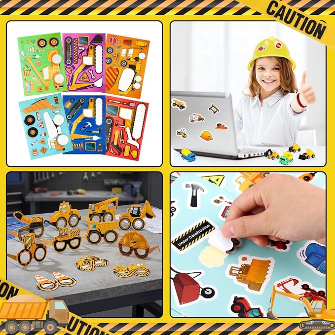 148 Pcs Construction Birthday Party Supplies Include 12 Construction