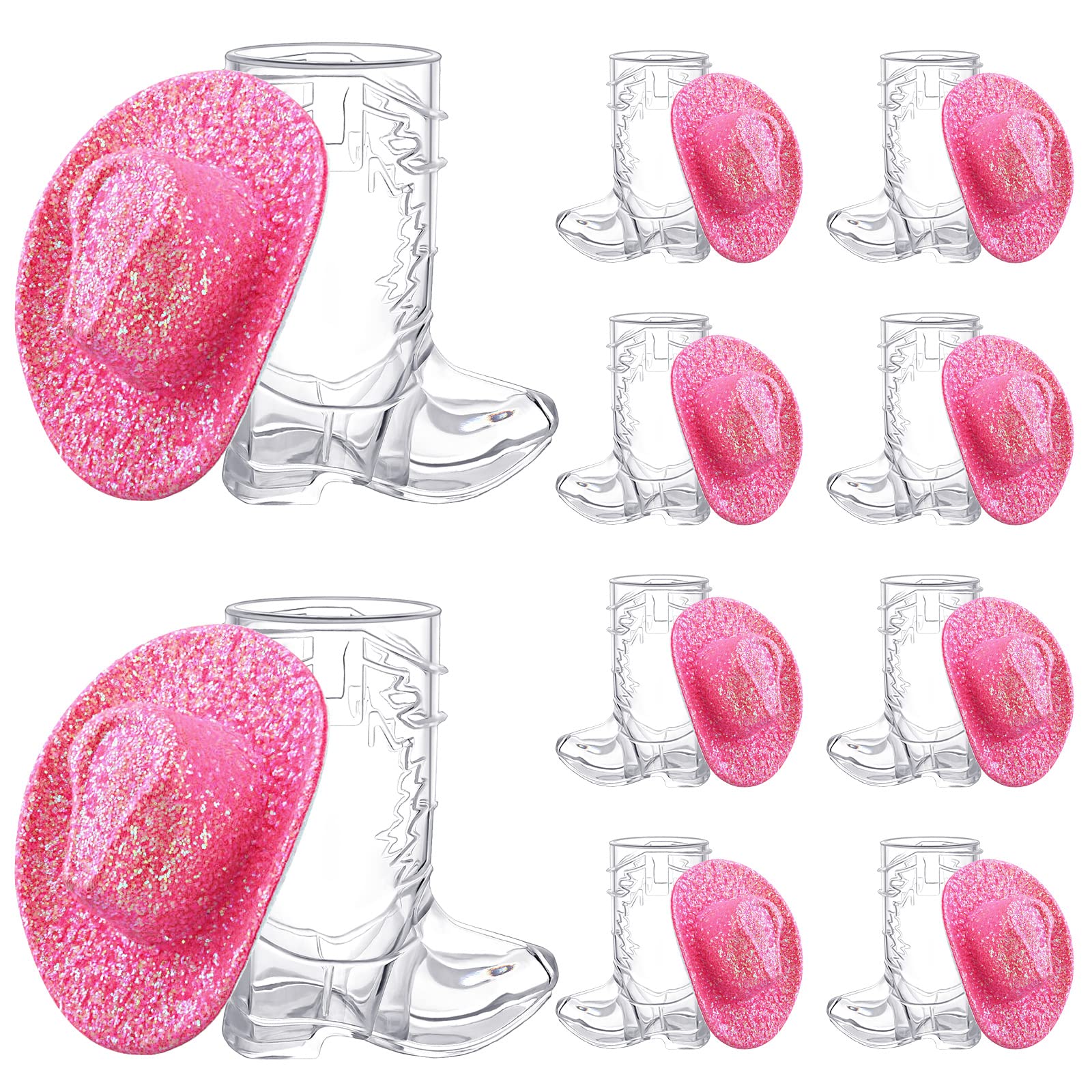 Vesici 20 Pcs Mini Cowgirl Hats Western Tiny Glitter Cowboy Shot