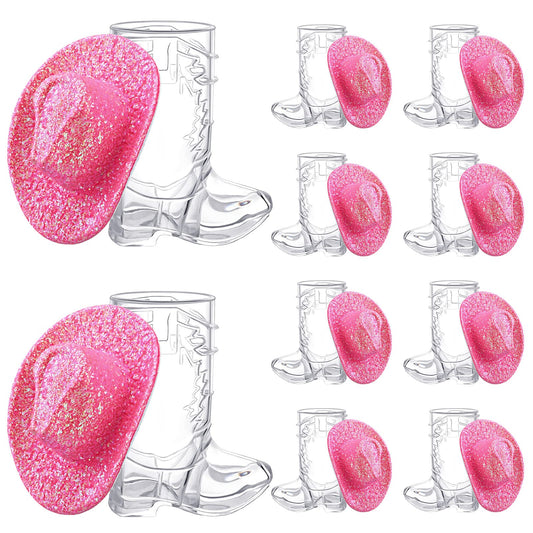 Vesici 20 Pcs Mini Cowgirl Hats Western Tiny Glitter Cowboy Shot