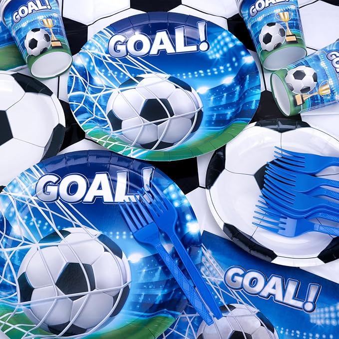 REDWORD Soccer Party Decorations 120Pcs Soccer Birthday Party