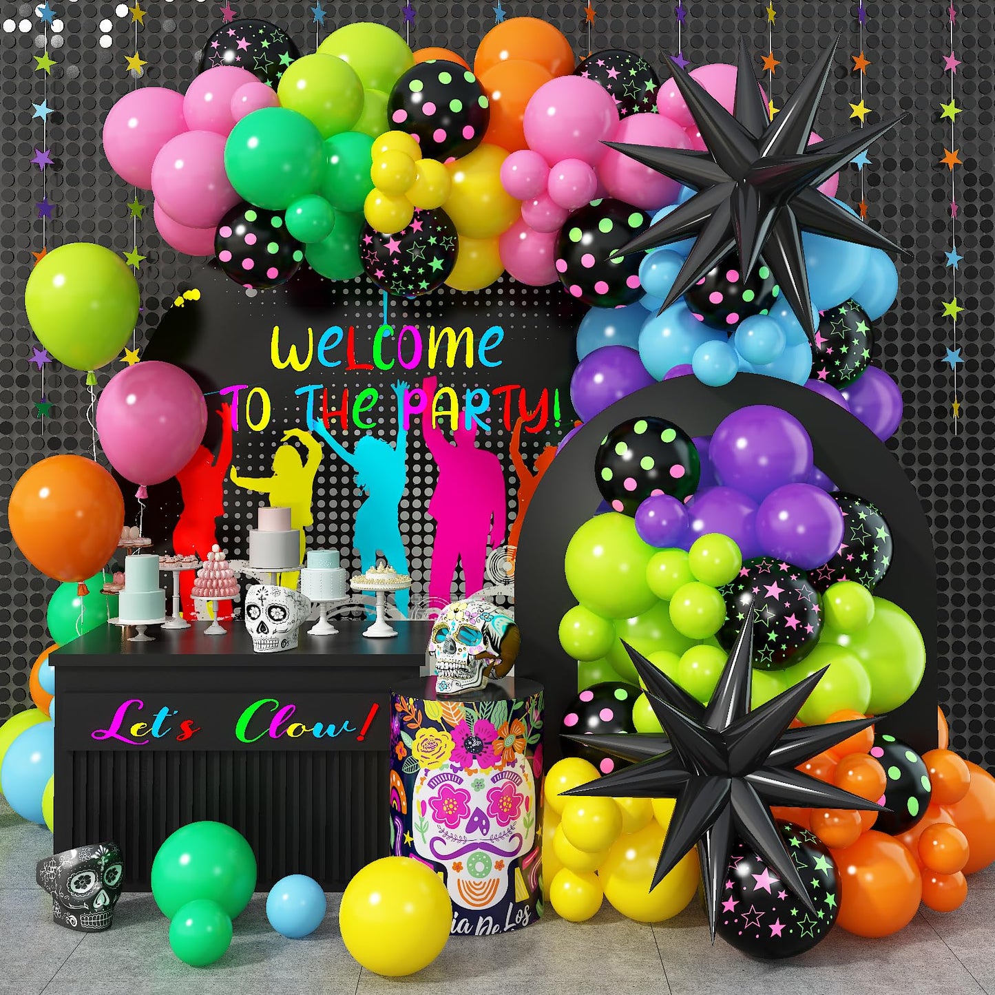 Rainbow Balloon Arch Garland Kit, 137pcs Colorful Balloons whit