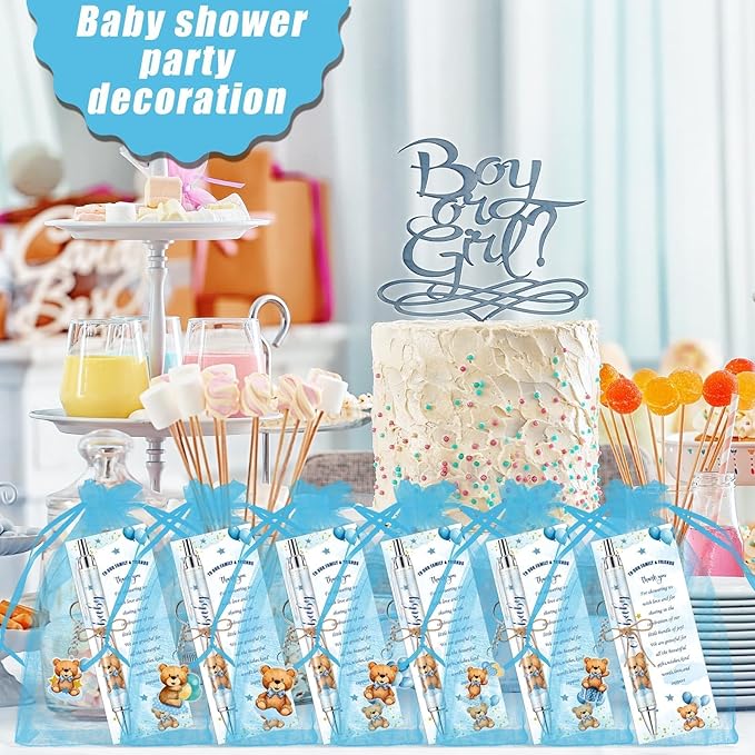 145 Pieces Baby Shower Favors for Guest Blue Teddy Bear Ballpoint