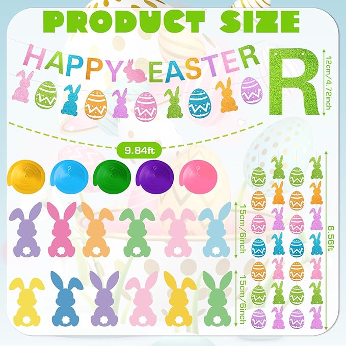 30 Pcs Happy Easter Decorations Set Easter Party Decoration Egg