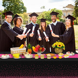 6Pcs Black Hot Pink Tablecloth Party Decorations,Plastic Black Table
