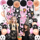Pink Halloween Party Decorations Set Include HAPPY HALLOWEEN Banner