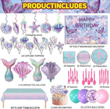 154 Pcs Mermaid Birthday Party Supplies Mermaid Party Decorations