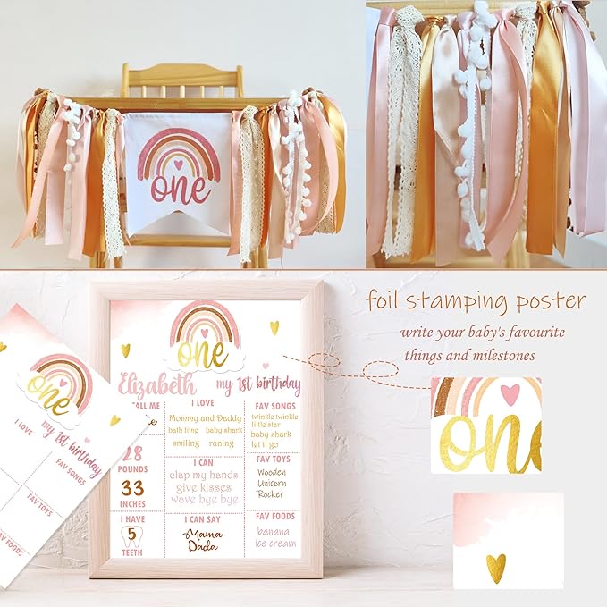 Boho Rainbow 1st Birthday Decorations Bohemian First Decorations