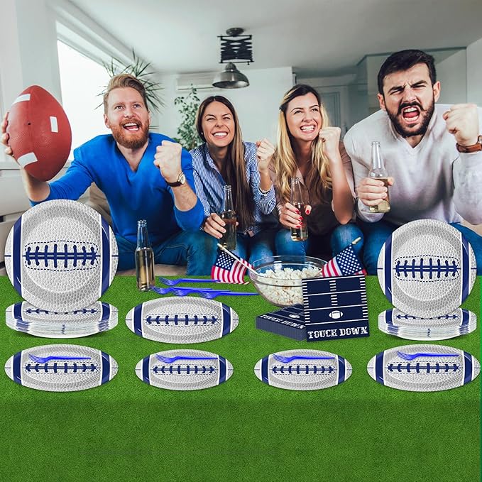 25 Guests Cowboys Football Party Plates and Napkins Supplies