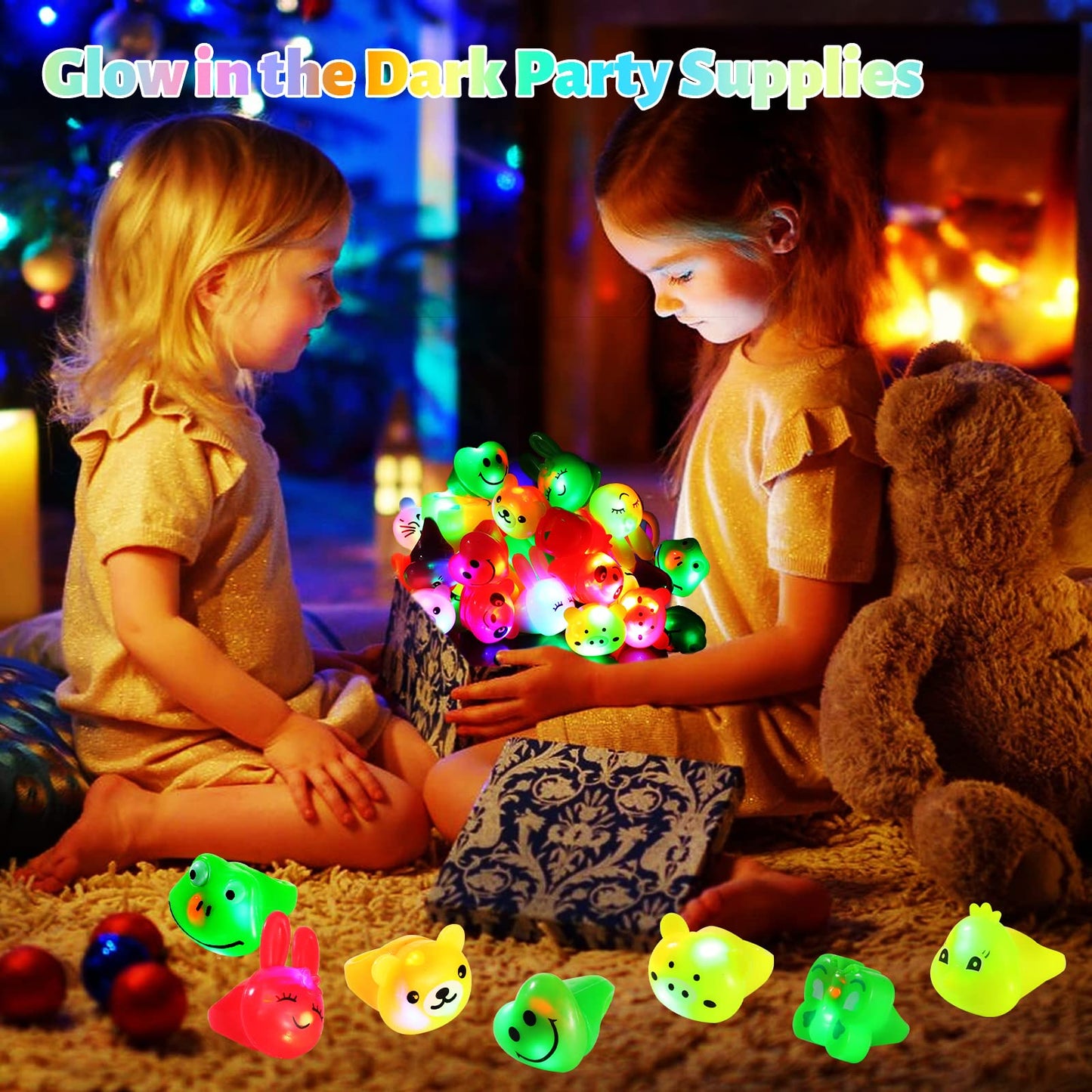 Mikulala 36 Pack Light Up Rings Glow in The Dark Party Supplies, Light