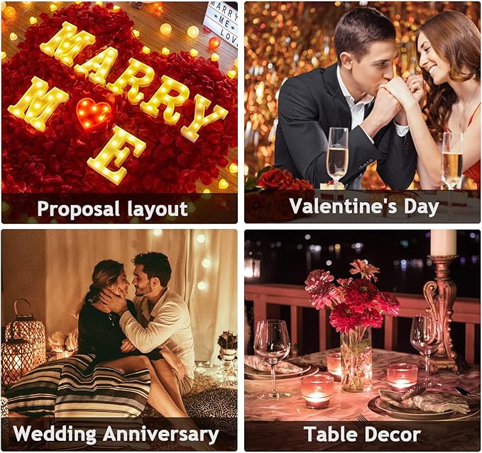 Valentines Decorations Red Rose Petals and Candles Set 1000 Pcs Fake