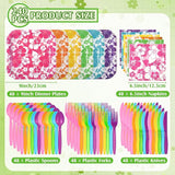 240 Pcs Hibiscus Party Square Plates and Napkins Hawaiian Theme