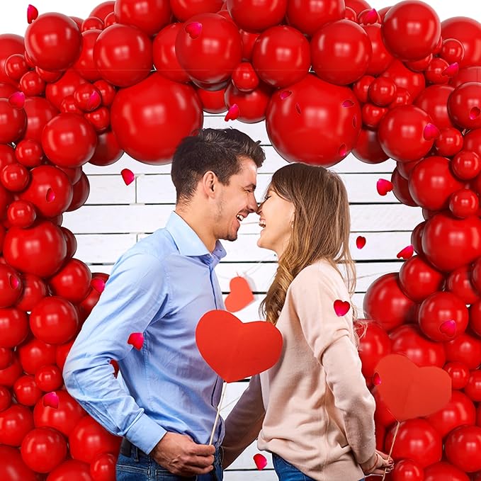 Amandir 153 Pcs Red Balloons Arch Garland Kit, Different Sizes 18 12