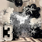 Black Silver Balloon Arch Kit 138Pcs Black White Metallic Silver